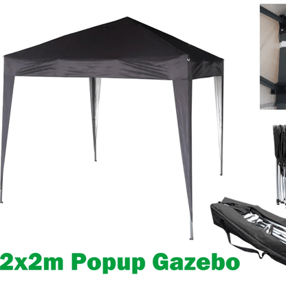 2x2m Pop-up Gazebo Waterproof Outdoor Garden Marquee Canopy No Sides