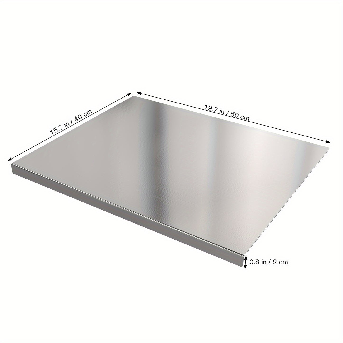 Stainless Steel Cutting Boards Worktop Protector 40 X 50cm Extra Large Chopping Board Worktop Saver Pastry Board Baking Board With Lip