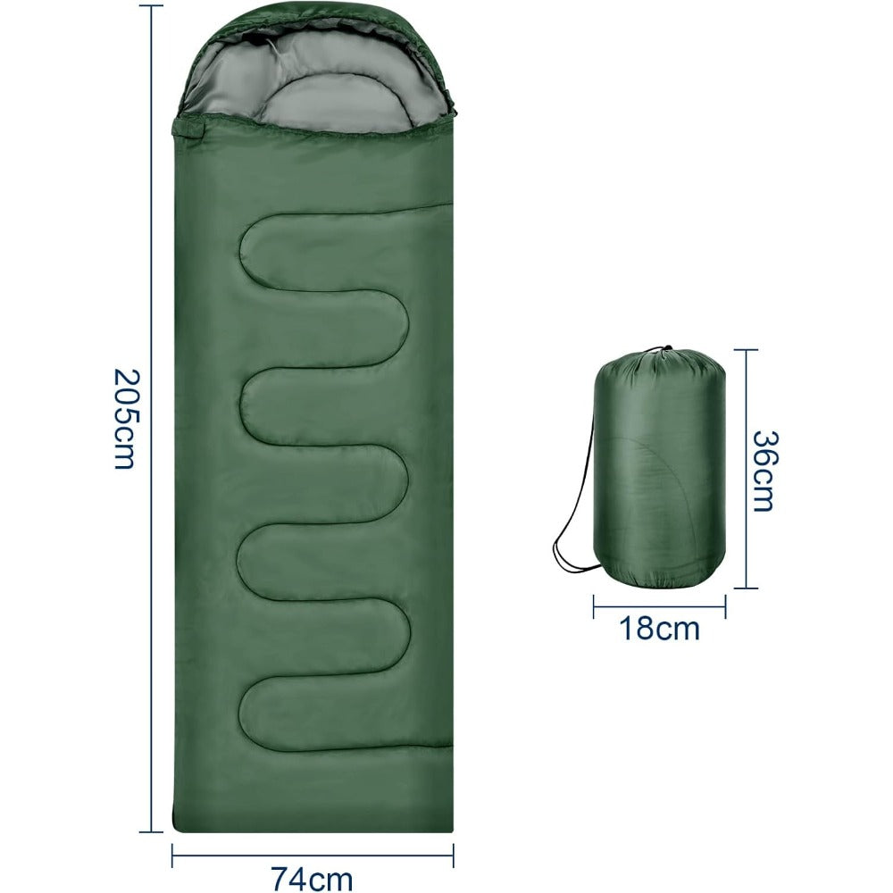 SINGLE SLEEPING BAGS CAMPING RECTANGULAR ENVELOPE ZIP UP ADULT