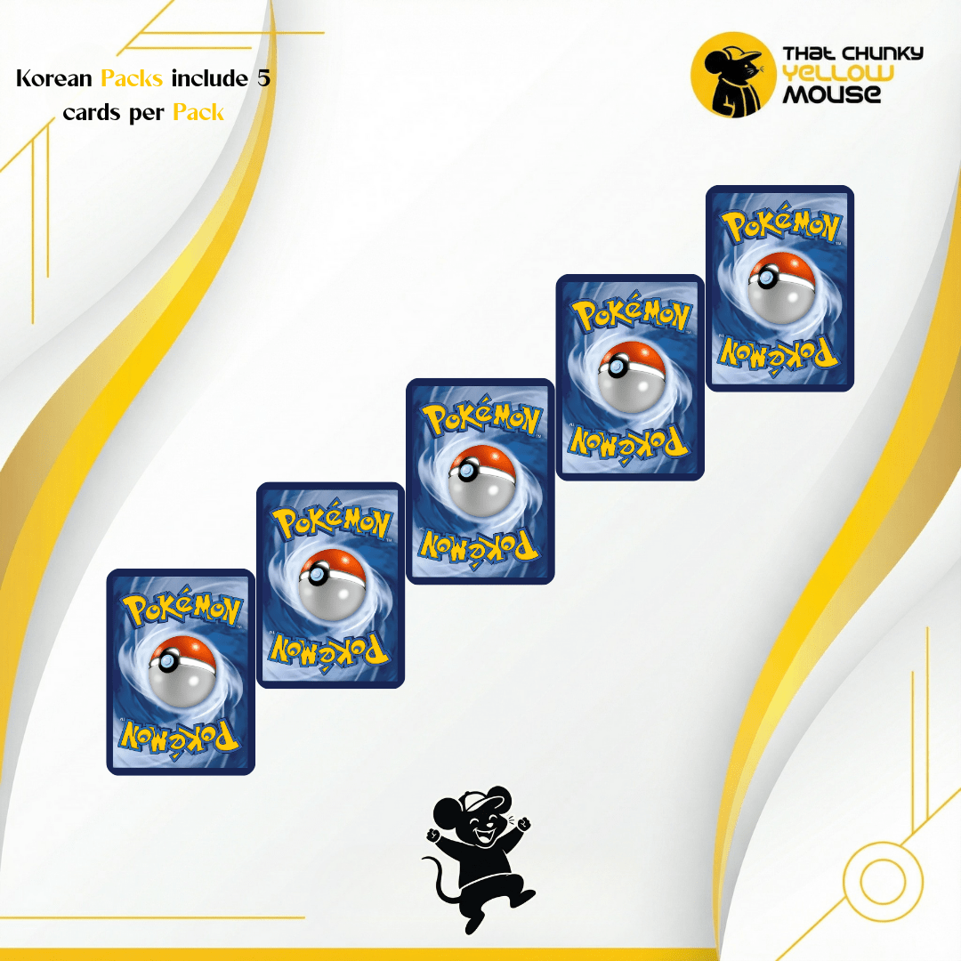 Pokemon Cards Packs X 2 Surging Sparks Korean Authentic Pokémon Booster Packs | TCYM That Chunky Yellow Mouse Import | Korean Super Electric Breaker Pokemon Cards | Korean Imported Sealed Pokémon Packets