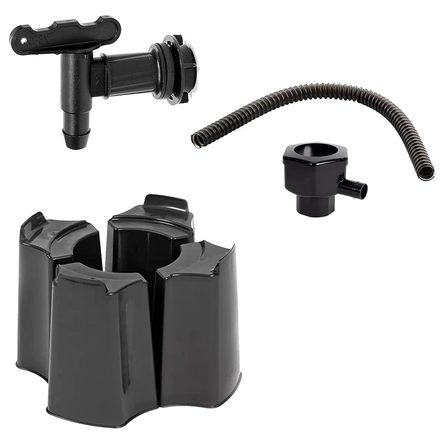 100 Litre Black Slimline Water Butt Rainwater Barrel With Stand, Kit & Diverter