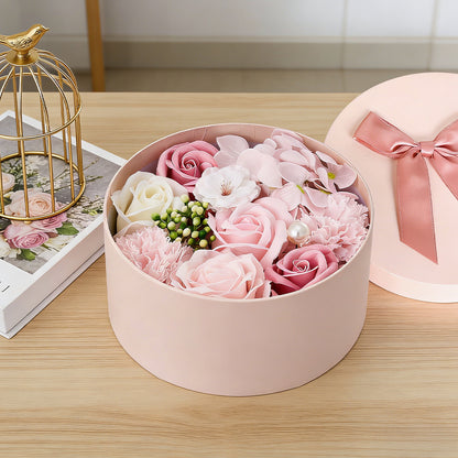 Bath Soap Gift Box, Artificial Flower Bouquet, card, Scented Rose Petal Gift for Valentine'S Day Anniversary, Christmas, Birthday Gift for Women, Girlfriend, Wife