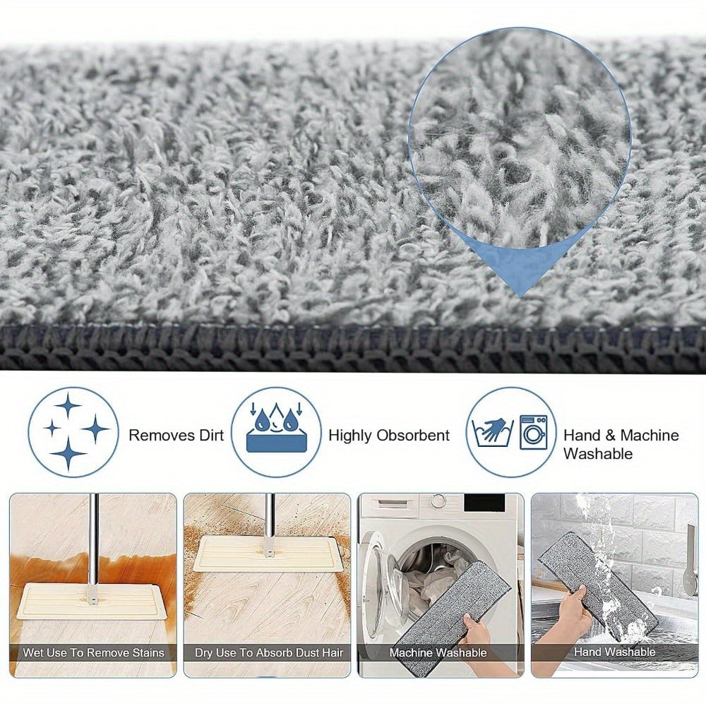 360° Microfiber Mop and Bucket Set with Squeeze Wringer – Flat Floor Mop Wet & Dry Cleaning System for Home Tiles Hardwood & Laminate Floors with Replacement Heads