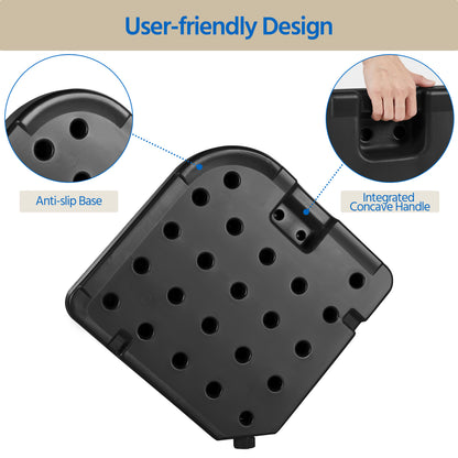 Costoffs 4-piece Umbrella Base Stand Fillable Patio Umbrella Base with Anti-slip Base, Cantilever Market Umbrella for Outdoor/Lawn/Garden/Backyard, Black