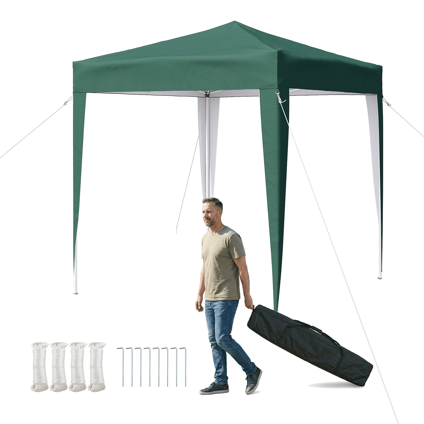 Pop Up Gazebo 2X2m/3x3m Easy One Person Setup Instant Outdoor Canopy Folding Garden Gazebo Party Tent