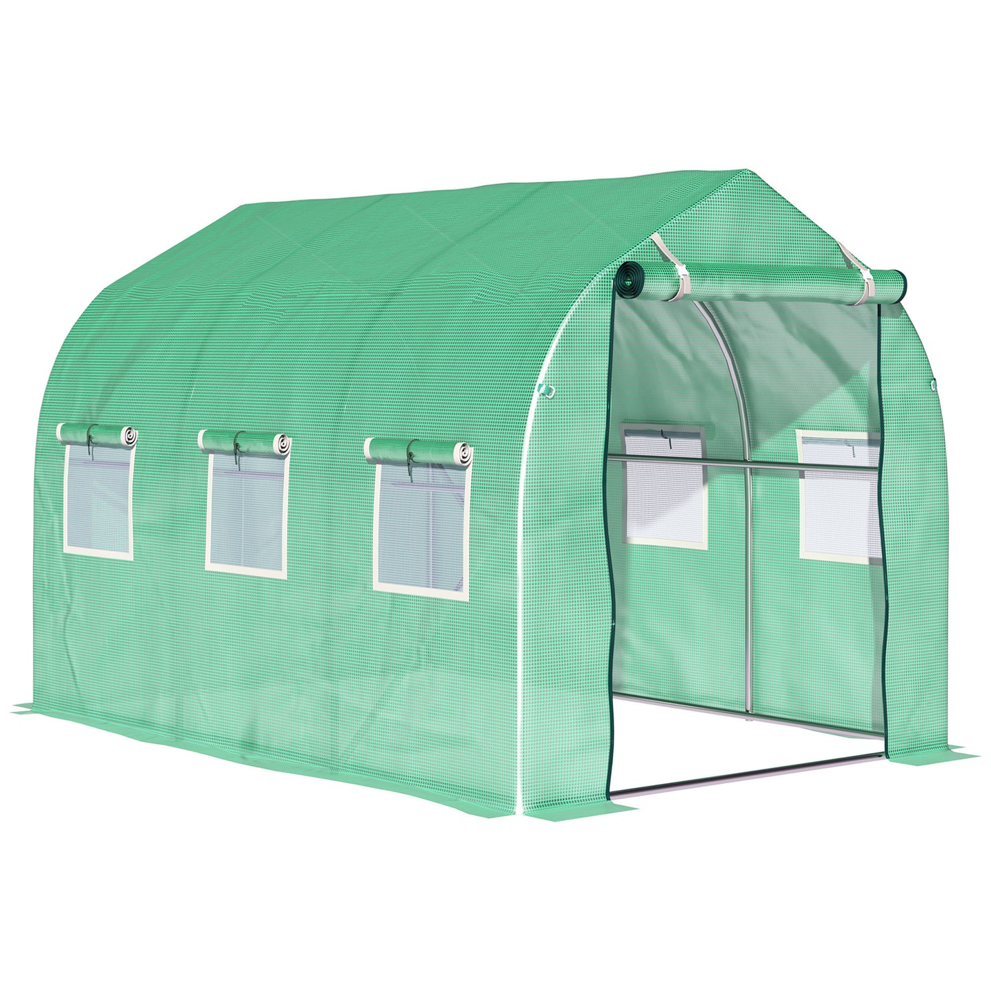 Polytunnel Greenhouse with Windows and Door, Walk in Greenhouse for Garden, Backyard (4 x 2 M)