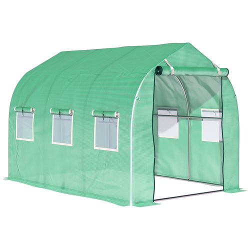 Polytunnel Greenhouse with Windows and Door, Walk in Greenhouse for Garden, Backyard (4 x 2 M)