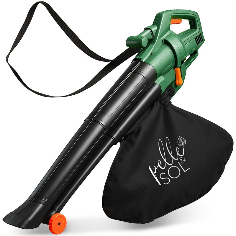 3300W Corded 3-in-1 Leaf Blower Vacuum Mulcher with 45L Bag, 12m Cable & Wheels for Garden Yard Patio