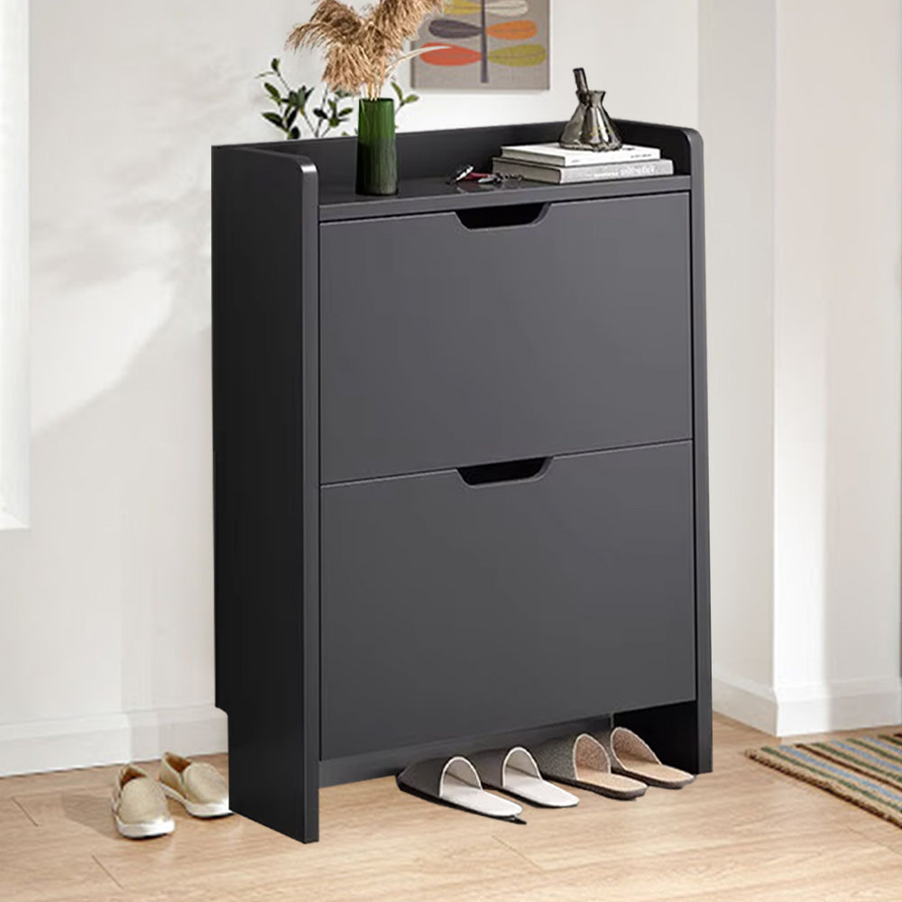 Shoe Cabinet with 2-Drawers, Storage Shoe Rack Organizer with Cut-out Handles, Entryway Hallway Furniture