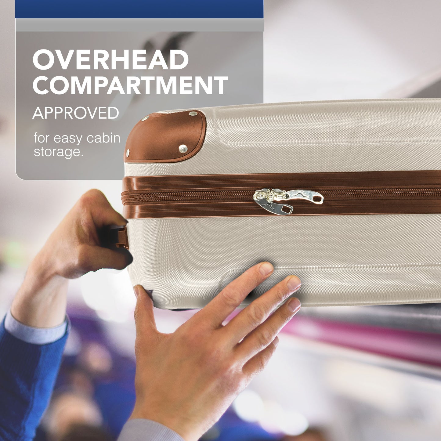 LUGG Skywander 15 Inch (45x34x20cm) Lightweight Underseat Cabin Bag EasyJet Approved Carry-On Suitcase, Durable ABS Hard Shell, Smooth Double Spinner Wheels, Water Resistant & Compact Travel Luggage (45x34x20cm)