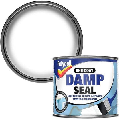 Polycell One Coat Damp Seal Paint 500ml | Interior Damp Seal for Walls & Ceilings | Matt White, Overpaintable, Touch Dry in 4 Hours | Plaster, Cement & Stone