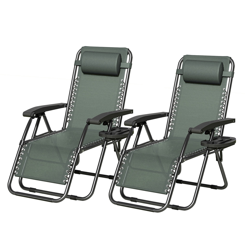 Zero Gravity Reclining Garden Chair with Cup Holder - alternate product view 58