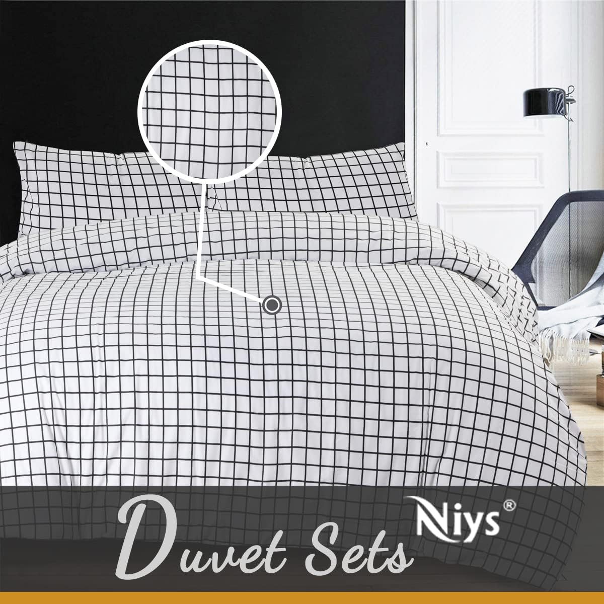 NIYS Bedding Duvet Cover Set in Single, Double and King Size with pillow cases