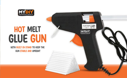 My DIY Mini Hot Glue Gun – Pack of 1 (100PCS) & Pack of 2 (200PCS) 7mm Glue Sticks for Crafting and Repairs, 10W Fast Heating Glue Gun with Built-in Safety Stand and Anti-Drip Nozzle