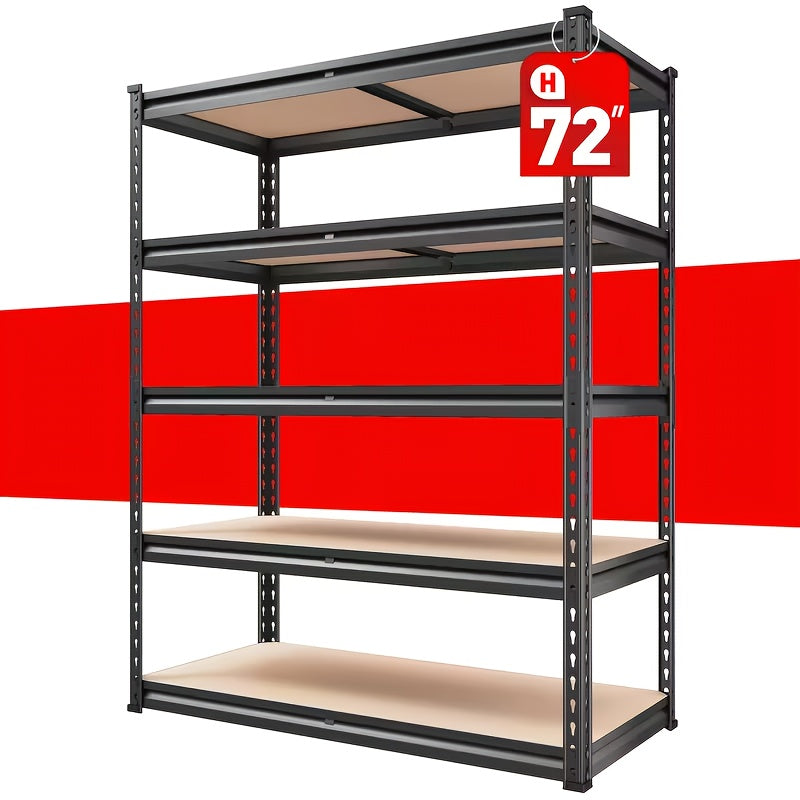 5-layer Steel Frame - Capacity 150-300kg, Suitable for Home, Office, Warehouse, Multi-functional Floor-standing Shelf with Durable Steel Frame, Durable and Easy to Assemble, Storage Rack, Multi-functional Shelf, Sturdy Structure, Storage Rack Storage