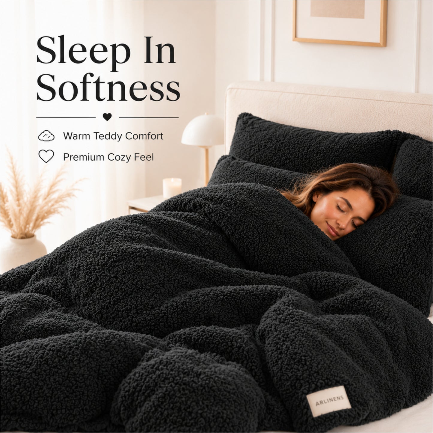 Duvet Cover Teddy Bear Fleece with Pillowcases in Single Double King Super King