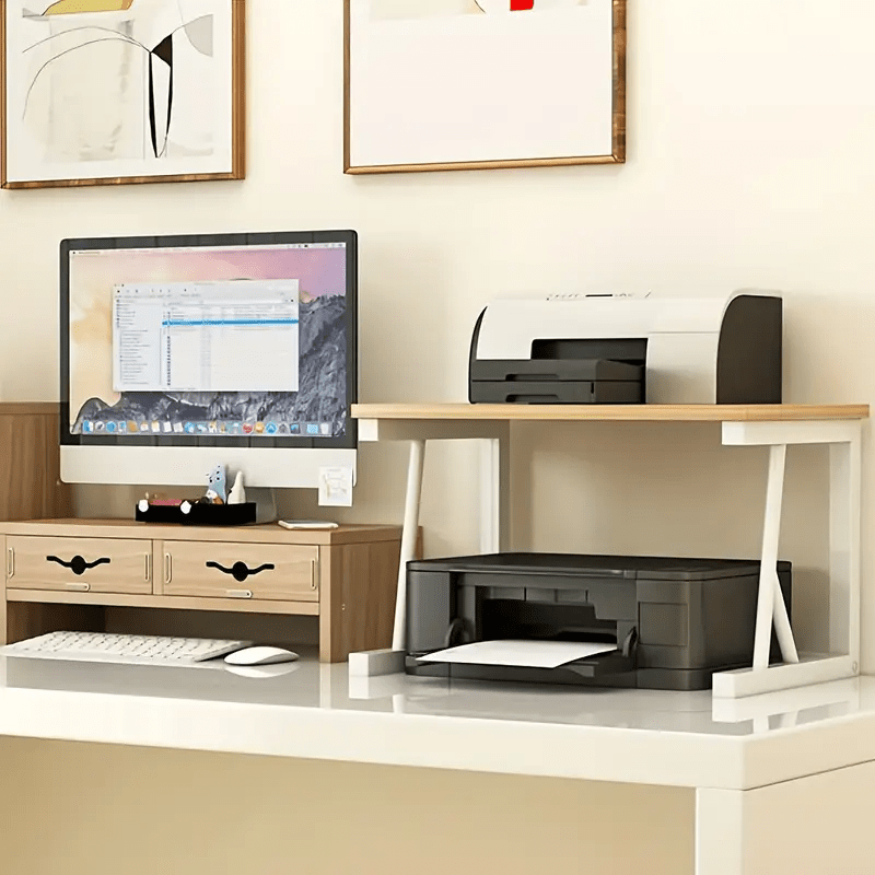 1pc Multi-Tier Desktop Printer Stand with Storage Shelves - Durable Organizer Rack for Office And Home Additions