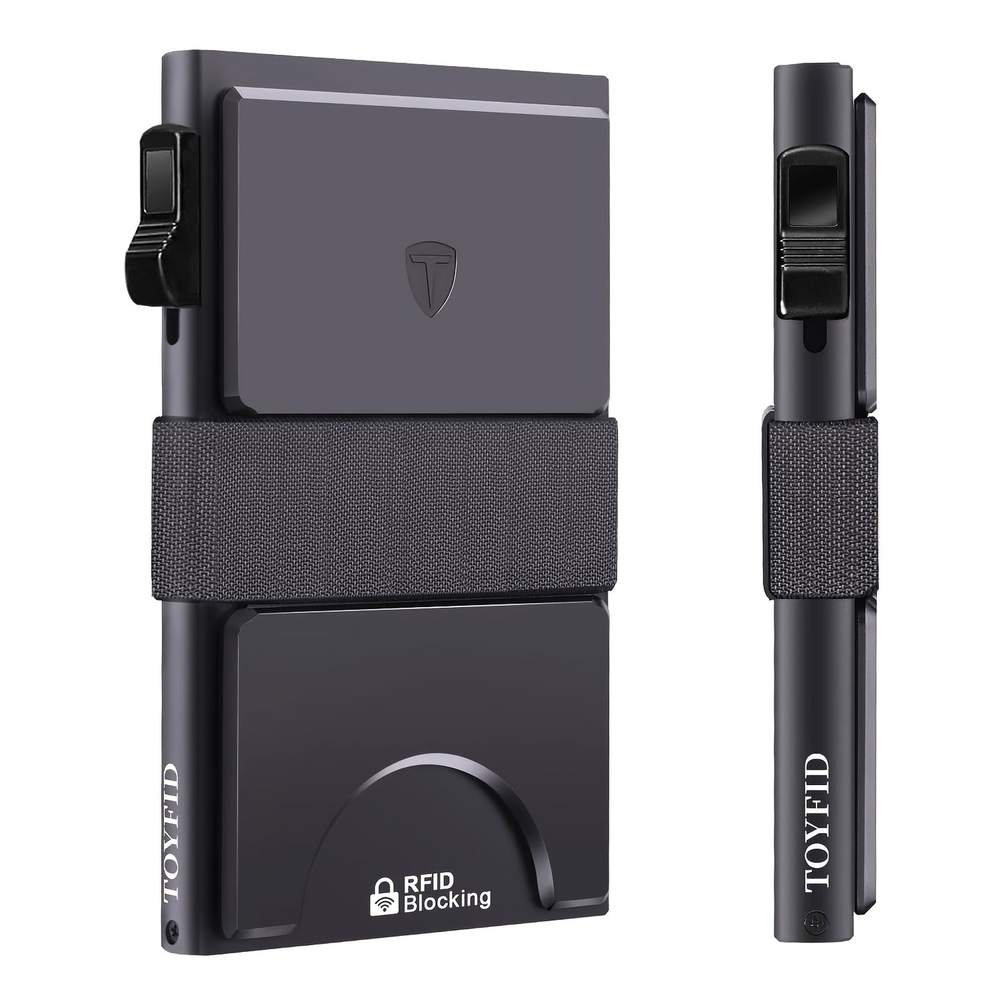 Compact Card Holder Designed for 12 Cards, Featuring RFID Protection And a Metal Construction. This Small Anti-Theft Case Includes a Sliding Ejector Button for Easy Access to Your Bank And Credit Cards, Made from Aluminum