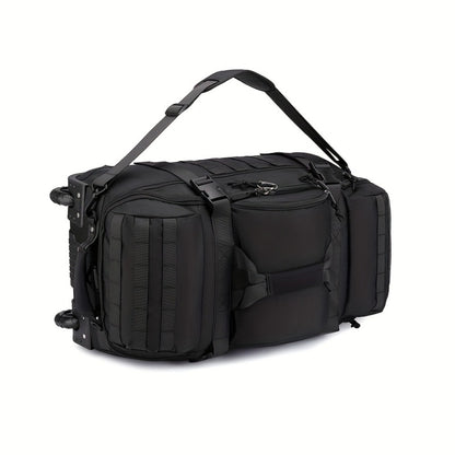 Extra Large Wheeled Travel Duffel & Luggage Organizer - Luxury Outdoor Rolling Backpack, 80L Multi-Pocket Layered Storage, Ideal for Hiking & Camping, with Two-Way Zippers and Secure Buckles