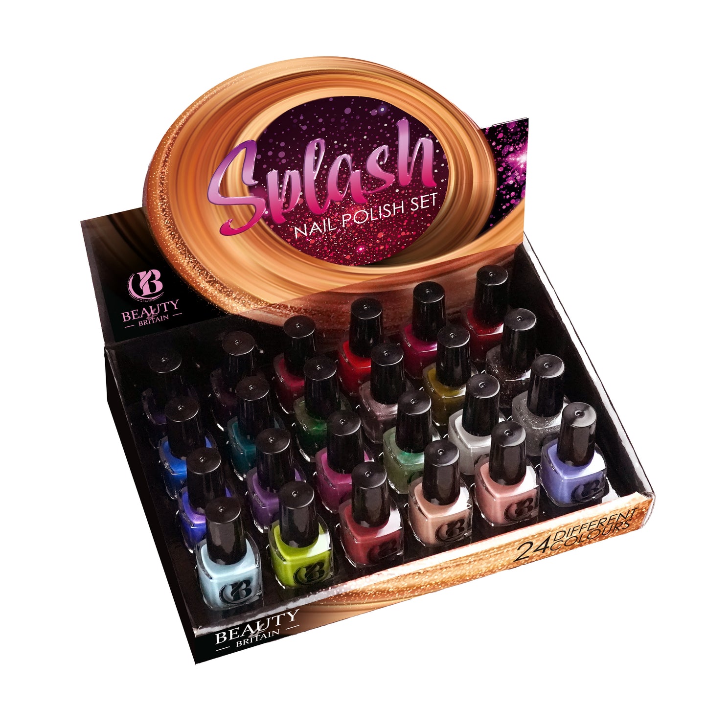 24 x Nail Polish Varnish Set 24 Different Colours Quick Drying British Seller