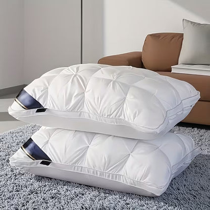 Set of 2 Pillows Designed for Sleep, Neck Support Pillow Cores, Luxurious Sleeping Pillows, Offering Balanced Support Ideal for Side, Back, And Stomach Sleepers. Part of a Hotel Collection, They Come in Vacuum-Sealed Packaging, Perfect for Home And Hotel