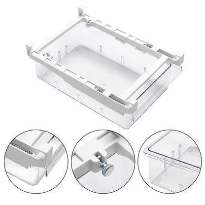 Fridge Organizer Pull Out Drawer Bins Fridge Shelf Refrigerator Holder Storage Box Home Organizer for Vegetables, Fruits, Snack, Rice, 30.5*20*9.5cm