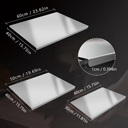 1pc of 304 Stainless Steel Cutting Board, Cutting Board with Folded Edges, Stainless Steel Cooked Food Board, Household Kitchen Kneading Board, Kitchen Supplies, Rolling Board, Multifunctional Cutting Board, Essential for Kitchen