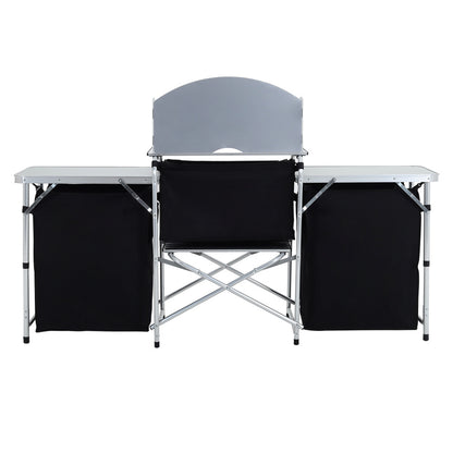 Camping Folding Locker Portable Design Folding Storage Unit Fabric Dark Gray Durable 600D Handbag Material, Suitable for Courtyard Camping Kitchen 165*52*104cm