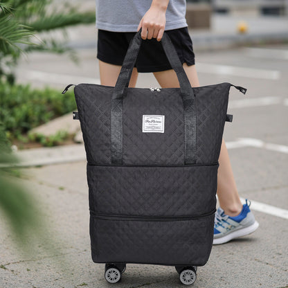 Travel Bag, Multifunctional Luggage Bag, Expandable Luggage Suitcase, Carry on Bag, Rolling Duffle Bag with Detachable Wheels, Travel Essentials Bag, Large Capacity with Zipper Closure, Ideal for Fitness, Yoga, and Everyday