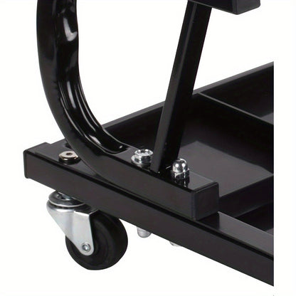 Rolling Mechanic Stool, 100kg Capacity, Soft Creeper Trolley with Tool Tray, 4 Universal Casters, Heavy Duty Garage work stool Workshop Seat Chair
