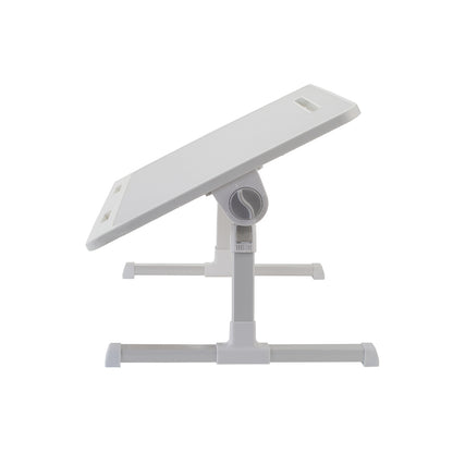 Extra-Wide Foldable Writing Desk - Dual-Angle Adjustable with Non-Slip Tray & Hidden Storage Layer, Perfect for Bed Working/Study Room, Light Grey, Laptop Desk, Standing Desk, MDF Wood, Folding Table Feet