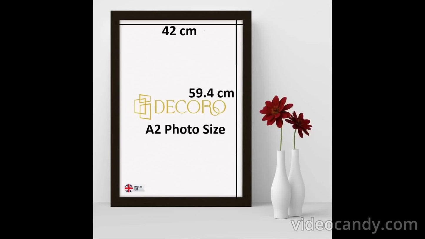 DECORO A2 Black Photo Frames,Picture Frame, Poster Frames, Black Photo Frame, A2 ( 42x59.4) cm Photo Frames, Picture Frame Wall Hanging Perfect Christmas Gift for Parents Kids Couples Friends and Family