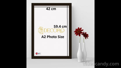 DECORO A2 Black Photo Frames,Picture Frame, Poster Frames, Black Photo Frame, A2 ( 42x59.4) cm Photo Frames, Picture Frame Wall Hanging Perfect Christmas Gift for Parents Kids Couples Friends and Family