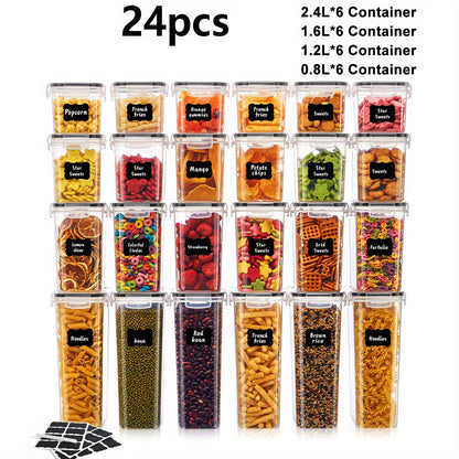 84/20/14pcs Food Storage Tanks, (84/20/14 Jars And 84/20/14 LIDS) Kitchen Storage Boxes, Food Organization, Plastic Can Sets, Suitable for Grains, Pasta, Flour And Sugar, Food Preservation Boxes, Made of And Healthy Materials