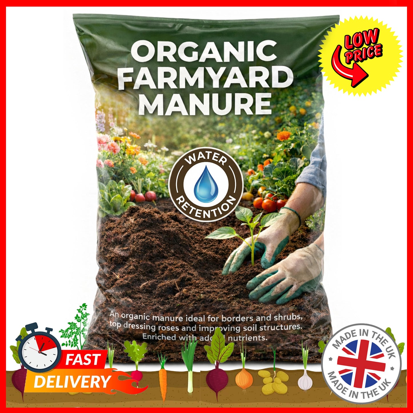 40L Essential Nutrients Farmyard Manure Ideal For Borders & Shrubs