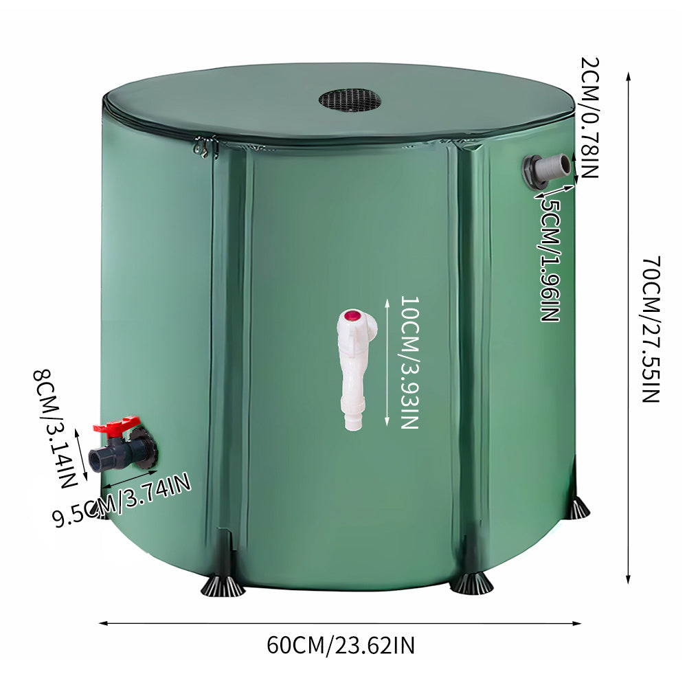 Rainwater Collection Tank 50L 100L 160L 200L – Portable Outdoor Water Butt with Filter Net & Overflow Device, Eco-Friendly Garden Rainwater Harvesting System UK