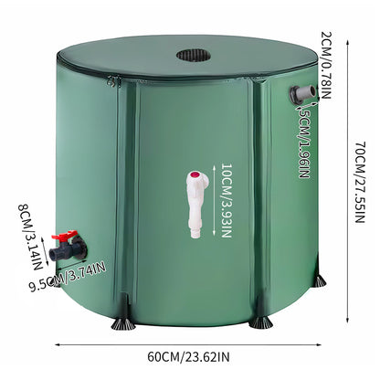 50L/100L/160L/200L Rainwater Collection Tanks, Portable Outdoor Water Tanks, Rainwater Collection System, Container Set with Filter Net and Overflow Device