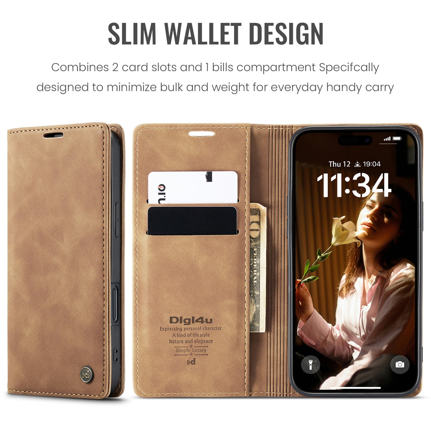 Upgraded Faux Leather Flip Cover Wallet Case For iPhone 16 Plus 16 Pro Max with Card Holder, Magnetic Closure, and Stand Function Phone Case