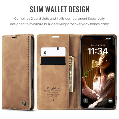 Upgraded Faux Leather Flip Cover Wallet Case For iPhone 16 Plus 16 Pro Max with Card Holder, Magnetic Closure, and Stand Function Phone Case