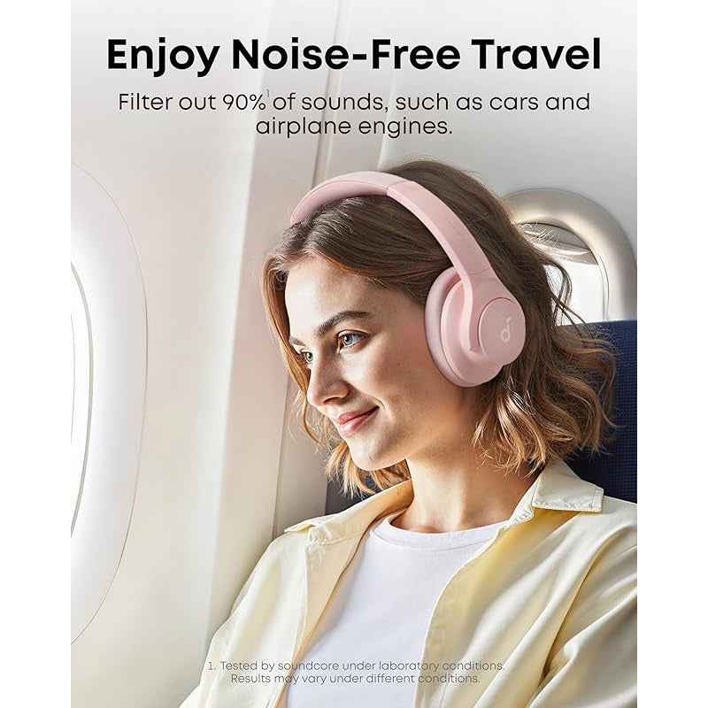 soundcore by Anker Q20i Hybrid Active Noise Cancelling Foldable Headphones, Wireless Over-Ear Bluetooth, 40H Long ANC Playtime, Hi-Res Audio, Big Bass, Customize via an App, Transparency Mode (Renewed)