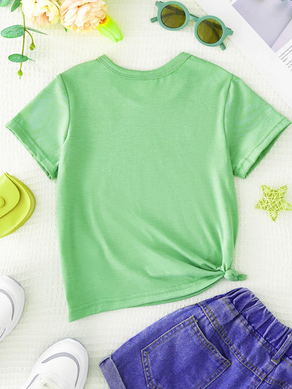 Girl Sunshine MIXED with a LITTLE Hurricane Simple Letter Print Short Sleeve Casual Versatile T-shirt