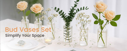 clear glass bud vase set — alternate angle 10