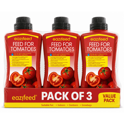3x Eazifeed Multipurpose Tomato Plant Feed 500ml Liquid Plant Food for Tomatoes Fruits Vegetables Indoor Outdoor Garden Grow Bags