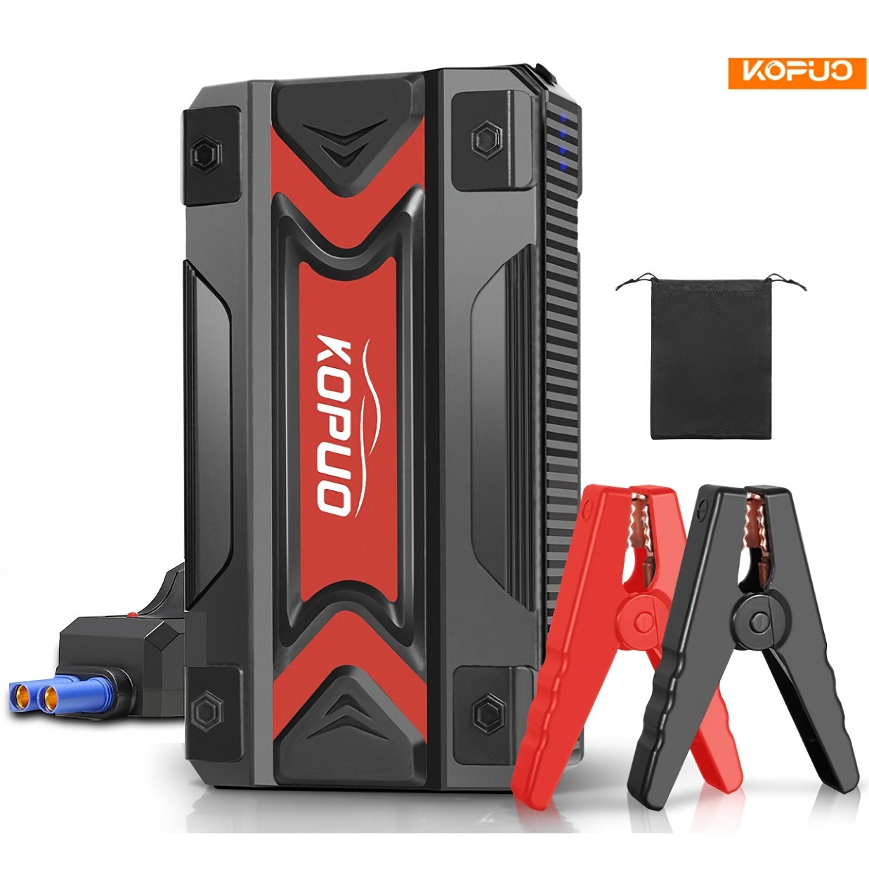 KOPUO 3000A/5000A Car Jump Starter (9L Gasoline/8L Diesel) Portable Car Jump Starter, 12V Car Battery Jumper Starter with Safety Jumper Cables, Fast Charging Car Battery Booster Jump Starter, Lights, Compact, Camping Essentials
