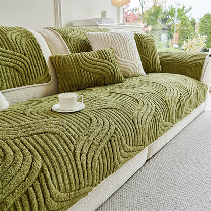 1pc Bohemian Style Soft Plush Sofa Cover, Pet-Friendly Non-Slip Couch Protector Covers, Machine Washable Polyester, All-Season Comfort for Living Room, Bedroom, Office Decor, Sectional Sofa Cover| Warm Home Decor| Machine Washable Furniture Protector Cove