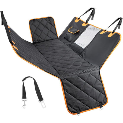 Dog Car Seat Cover, Dog Hammock for Car Back Seat, Car Dog Bed with Mesh Window and Storage Pocket