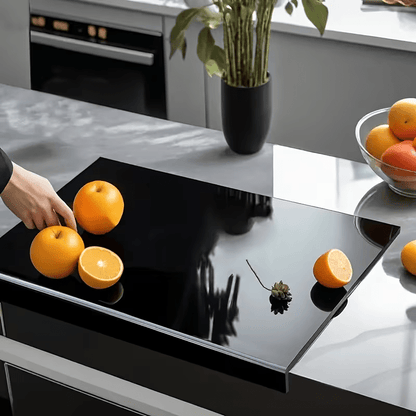 1pc Large Black High-Tenacity Cutting Board, Chopping Board, six non-slip pads, Prevents slipping caused by chopping or water stains for enhanced stability. Kitchen Home Restaurant, Countertop Protection Cutting Board, Fruit Cutting Board, Kitchen Utensil