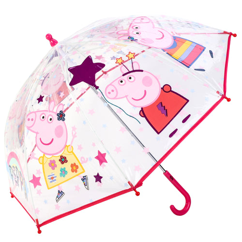 Peppa Pig Dome Umbrella for Kids Childrens Boys Girls Brolly with Safety Opening