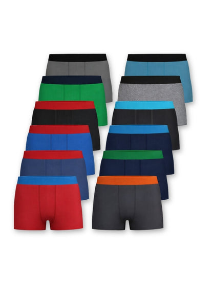 12 Pack Boys Boxers Ages 5-13 Years – Soft & Breathable Cotton Boys Boxer Shorts – Durable Multipack Kids Boxers - Breathable & Anti Chafing Cotton Boxer Shorts for Kids