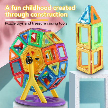 118pcs Magnetic Building Blocks Set - Large Construction Toys | Educational Magnet Toy with Storage Box, Multicolor Geometric Shapes for Learning & Birthday Gifts